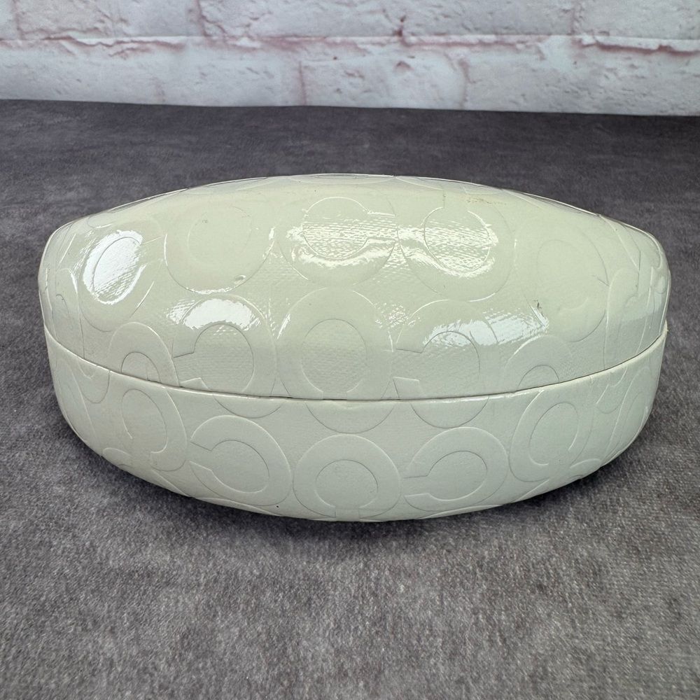 Coach White Embossed Clamshell Case Sunglasses